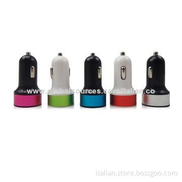 Portable Fashionable Car Chargers with 5V, 2.1A Rated Output